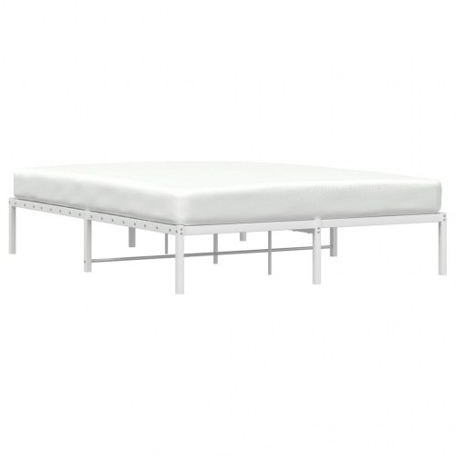 Sengeramme i metal 150 x 200 cm - hvid