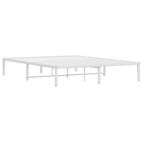 Sengeramme i metal 150 x 200 cm - hvid