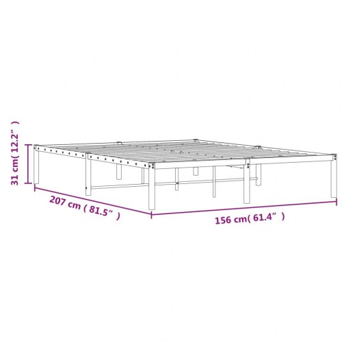 Sengeramme i metal 150 x 200 cm - hvid