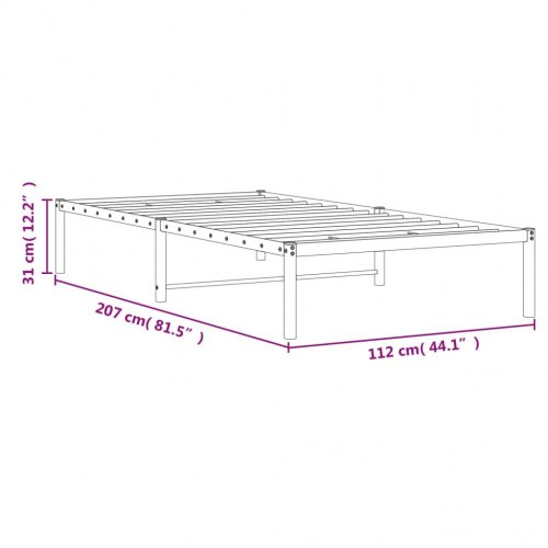 Sengeramme i stål 107 x 203 cm - hvid
