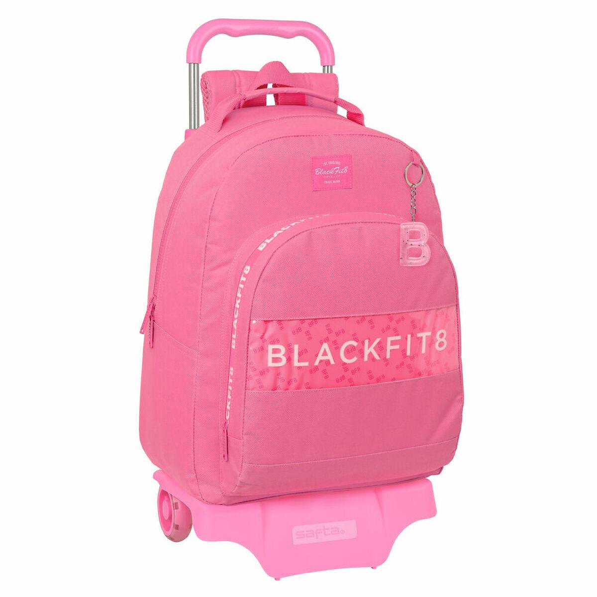 BlackFit8 Glow up skolerygsæk med hjul - Pink, 32 × 42 × 15 cm