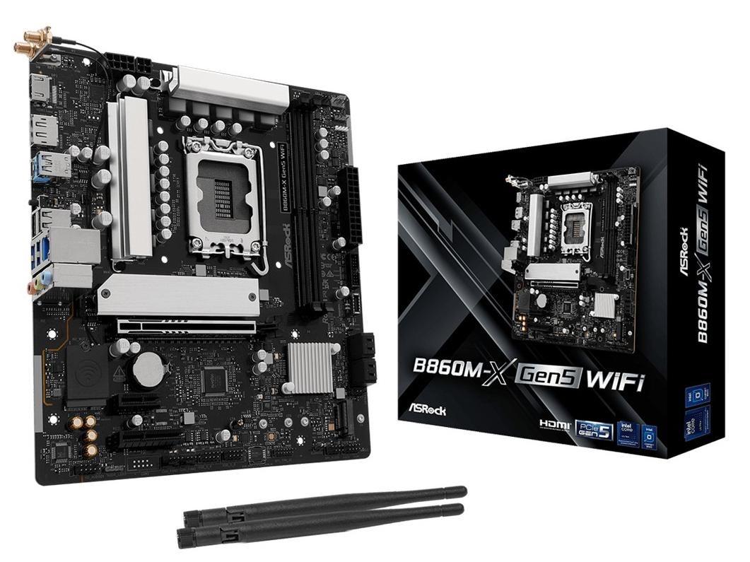 ASRock B860M-X Gen5 WiFi bundkort – micro ATX, LGA 1851