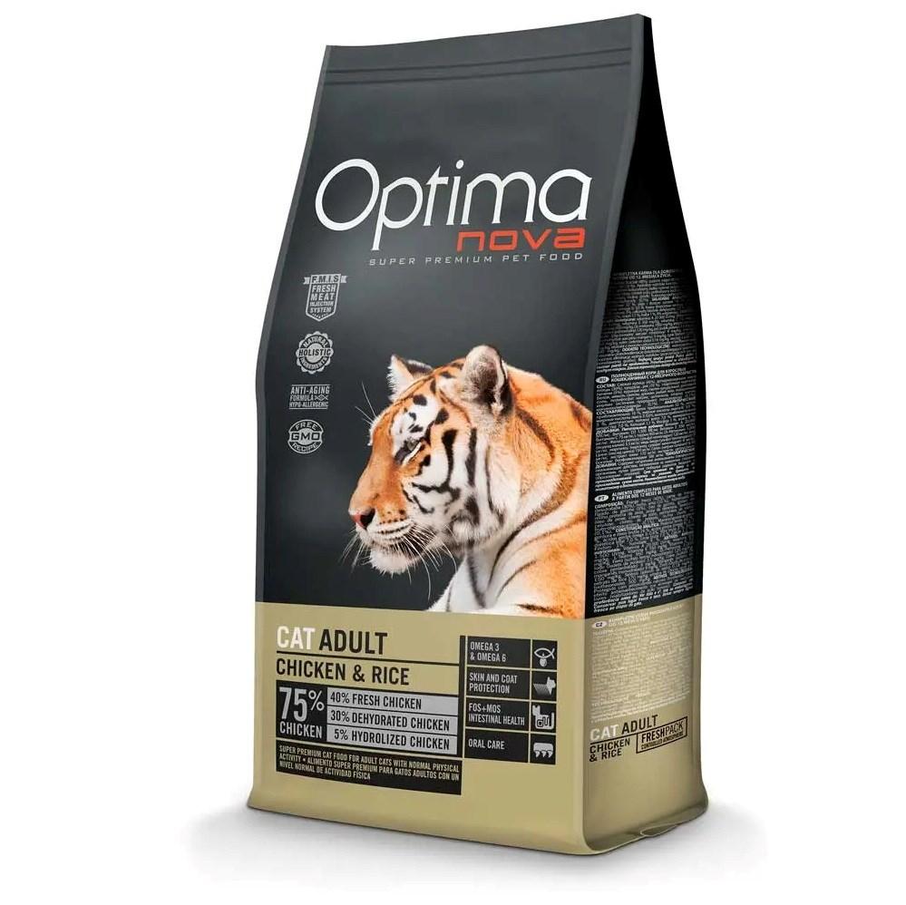 Optimanova Cat Adult Kylling & Ris – tørfoder til kat, 6 kg