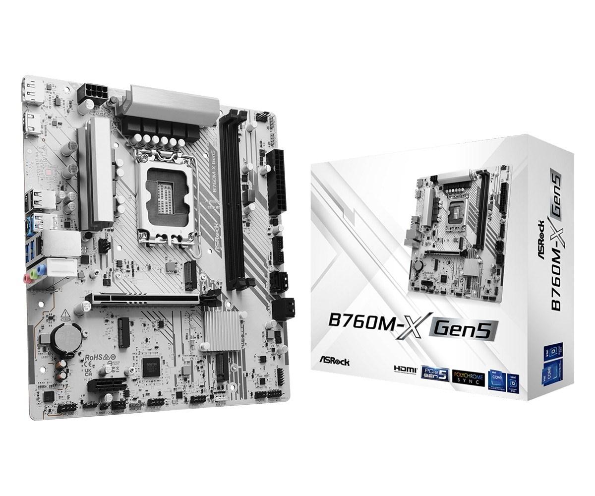 ASRock B760M-X Gen5 bundkort - micro ATX, LGA1700, DDR5 billede