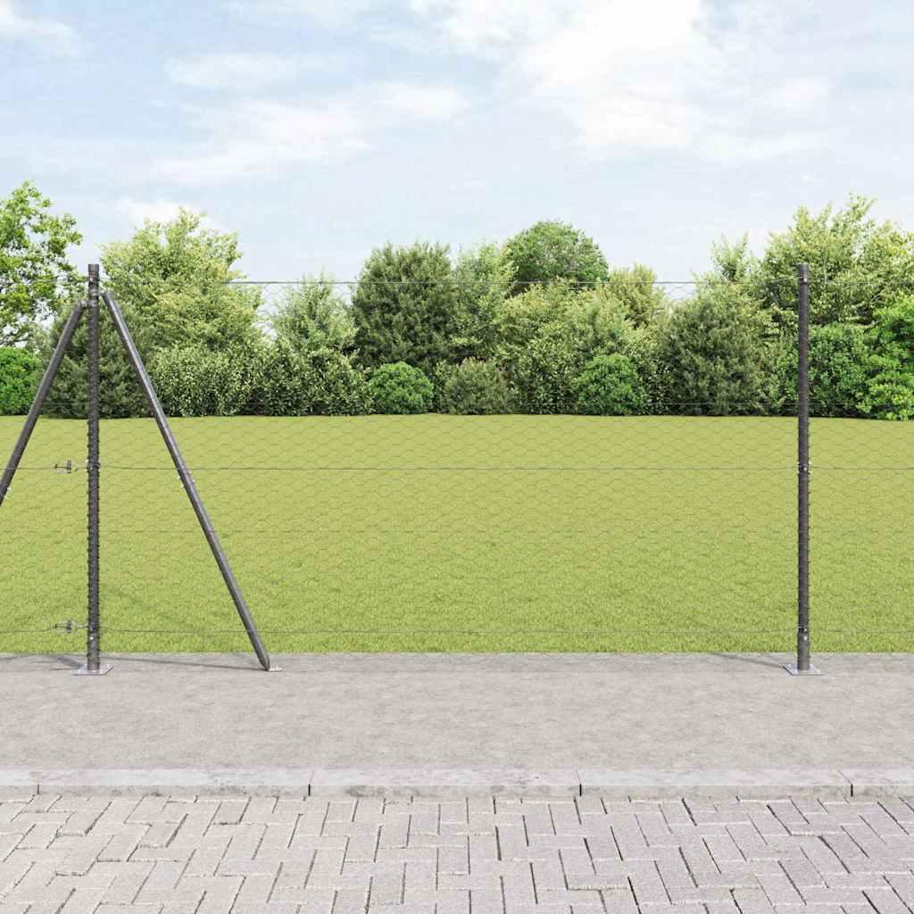 Hegnspæl Grå 100 x 1,4 m (36 mm net) Stål og PVC
