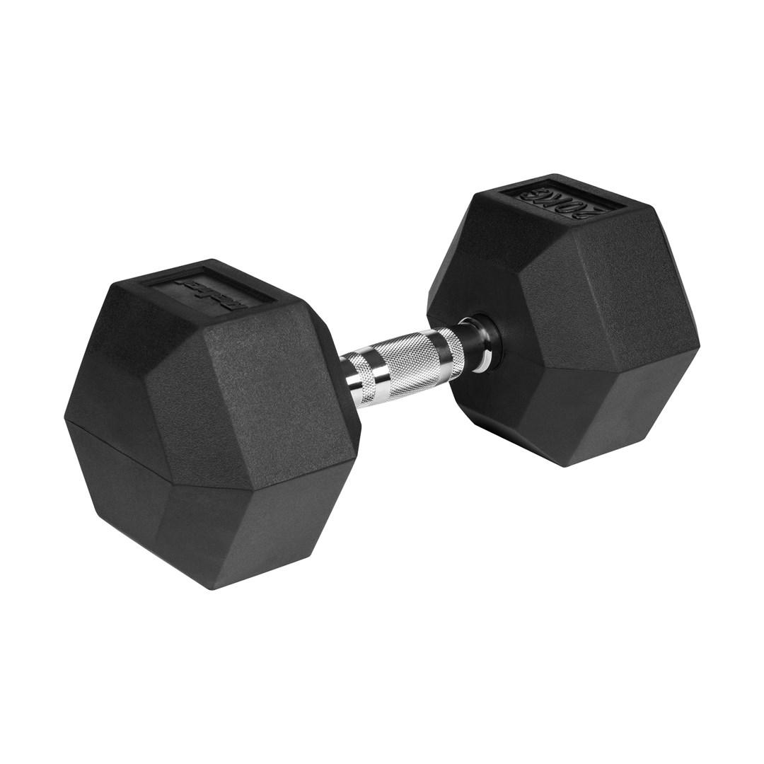 Rebel Active håndvægt 20 kg – gummibelagt støbejern, sort
