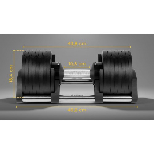 Rebel Active justerbar håndvægt 36 kg – støbejern, 2 kg trin