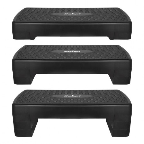 Rebel ACTIVE fitness stepbænk – 3 niveauer, sort