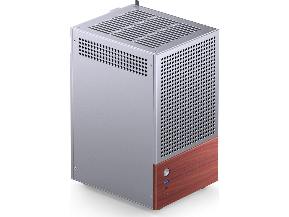 PC kabinet mini‑tower - Jonsbo T6, Mini‑ITX, hærdet glas, træ-look billede