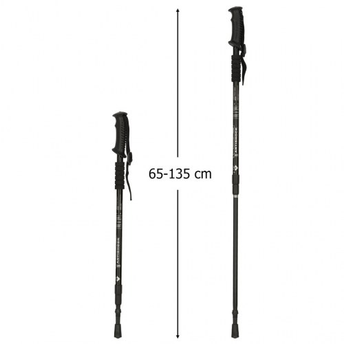 Trekkingstave til nordic walking – sammenklappelige, 2 stk., sort