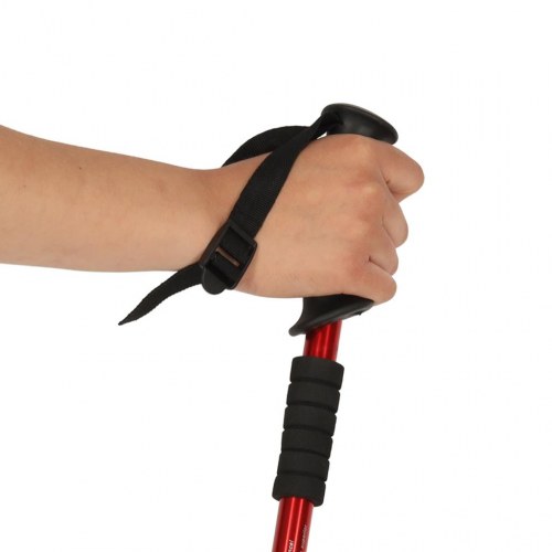 Foldbare vandrestave til nordic walking – 2 stk., rød (65–135 cm)