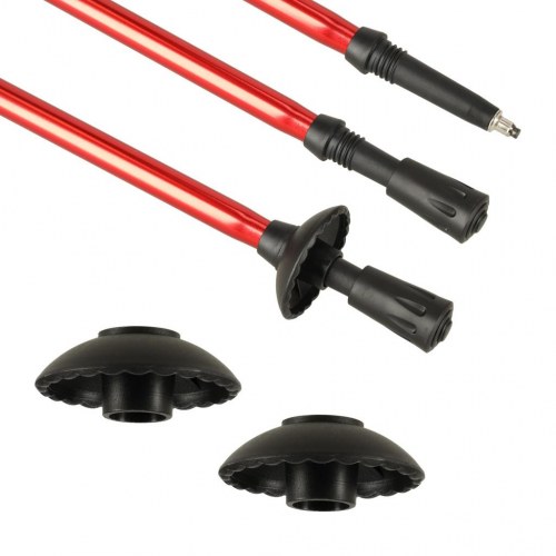 Foldbare vandrestave til nordic walking – 2 stk., rød (65–135 cm)