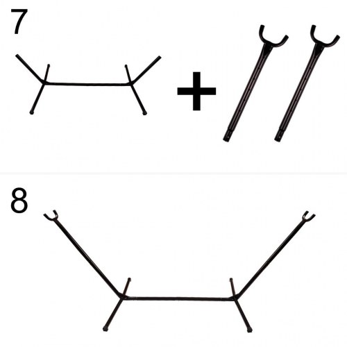 Hængekøje med stativ til 2 personer – stærk model 200 cm, inkl. taske – sort/grå