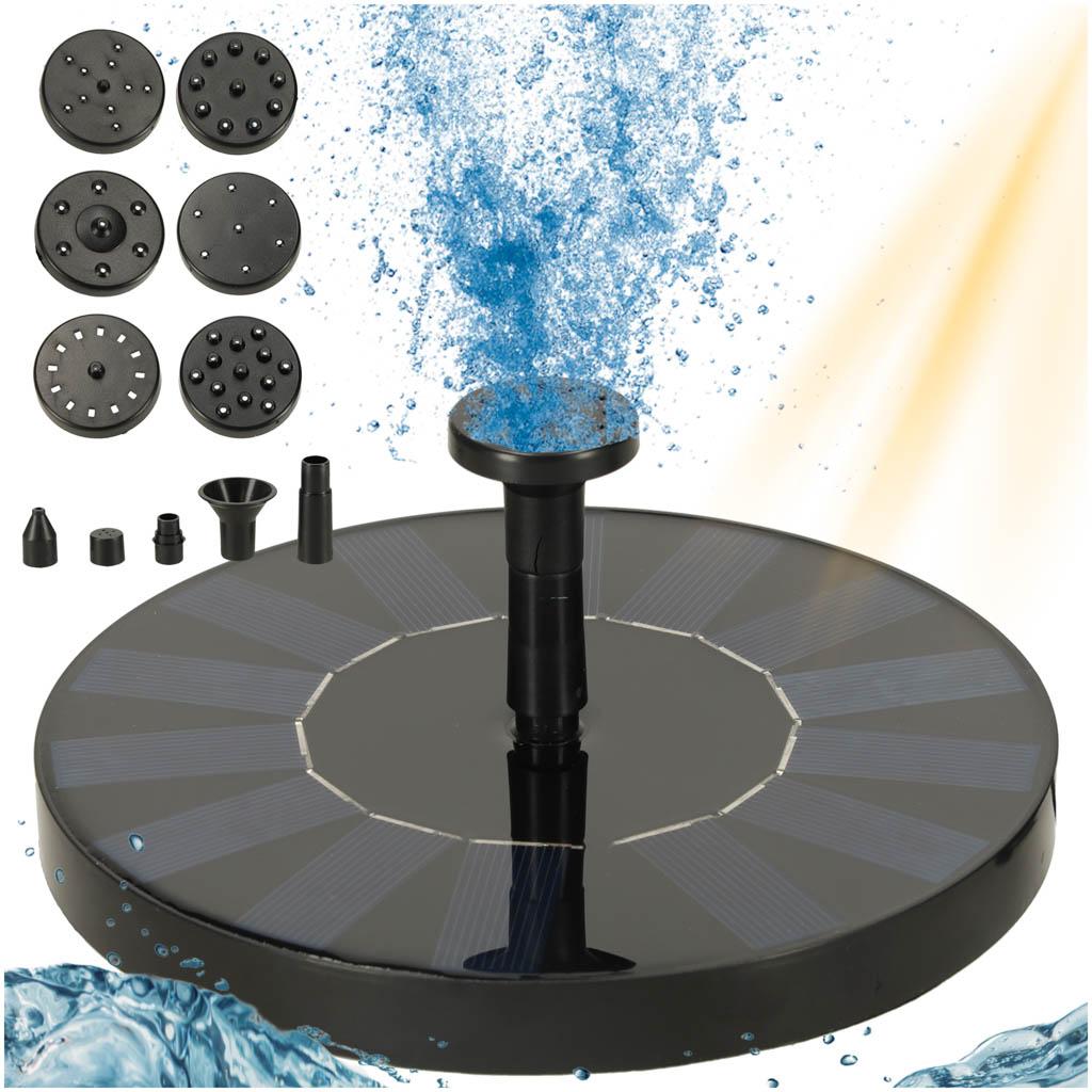 Solcelledrevet havespringvand – flydende, Ø16 cm