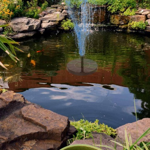 Solcelledrevet havespringvand – flydende, Ø16 cm