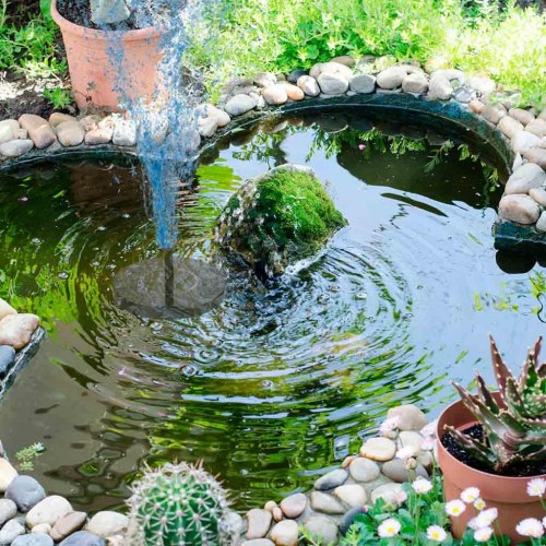 Solcelledrevet havespringvand – flydende, Ø16 cm