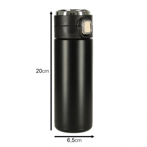 Termokrus med LED-temperatur og drikketud - 420 ml, sort