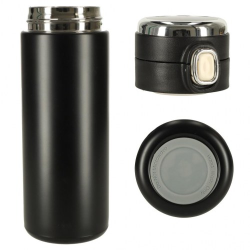 Termokrus med LED-temperatur og drikketud - 420 ml, sort