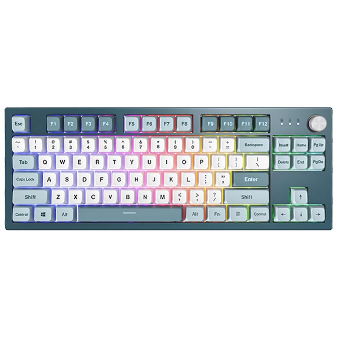 Montech MKey TKL gaming-tastatur – mekanisk, RGB, Dark Grey/Light Blue/White billede