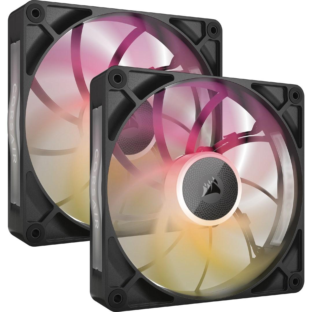 Kabinetventilator 140 mm - Corsair iCUE LINK RX140 MAX RGB, sort, 2-pack billede