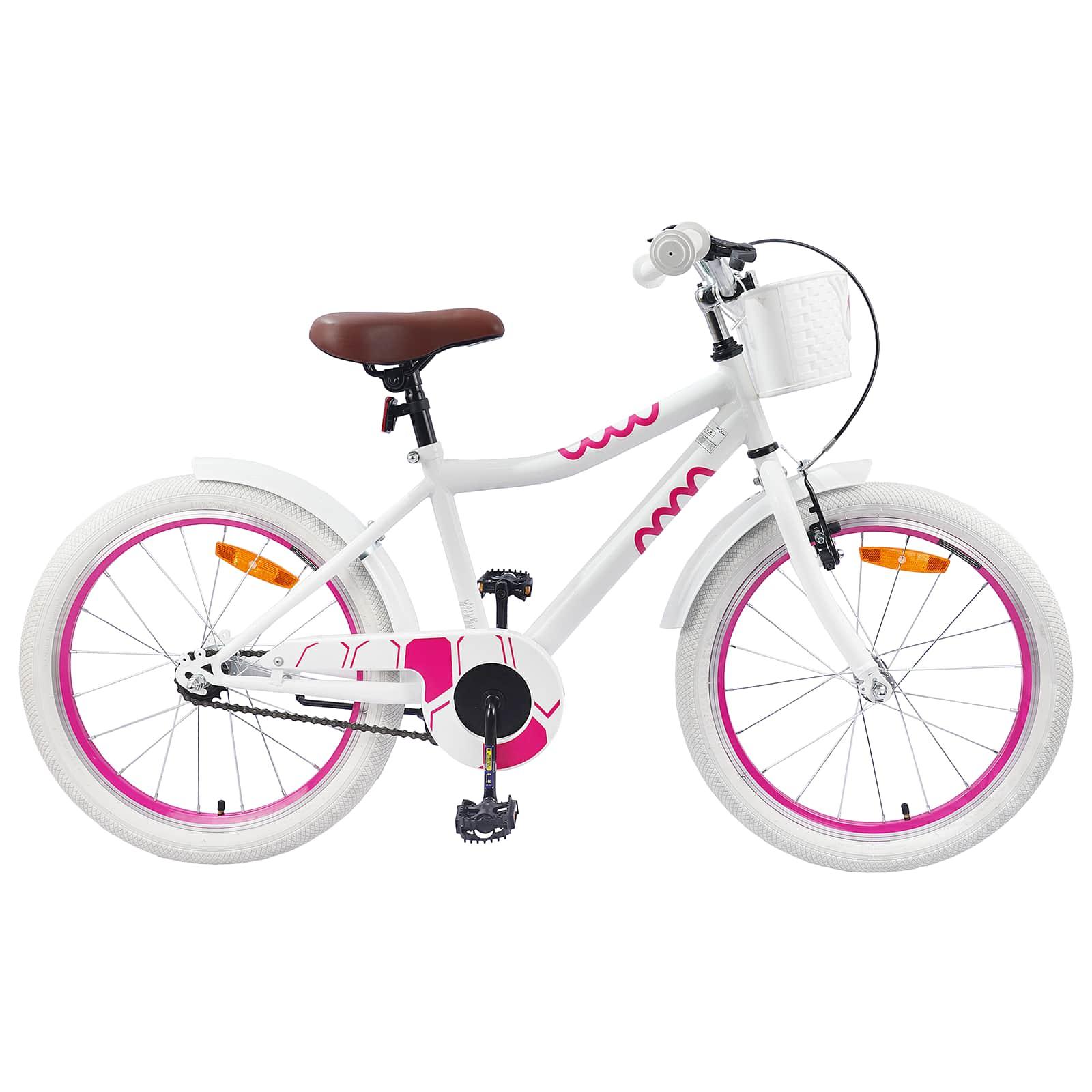 Børnecykel 18 tommer til 5-7 år gammel Hvid