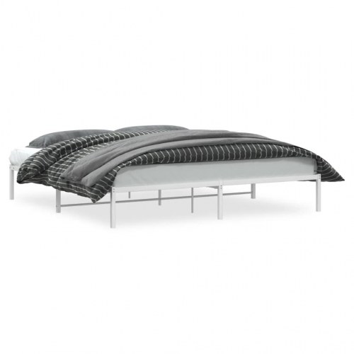 Sengeramme i metal 200 x 200 cm - hvid