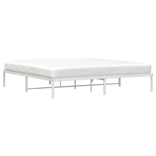 Sengeramme i metal 200 x 200 cm - hvid