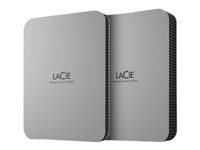 LaCie Mobile Drive 1 TB ekstern harddisk - USB‑C (USB 3.2 Gen 1) - Månesølv billede