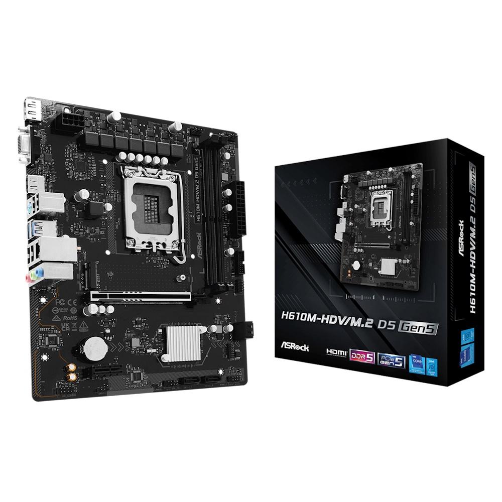 ASRock H610M-HDV/M.2 D5 Gen5 mATX bundkort - LGA1700