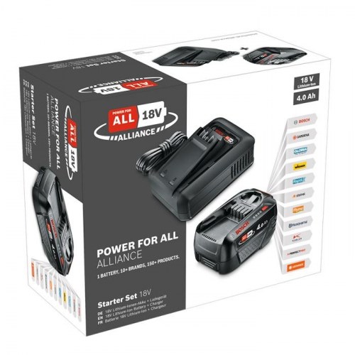 Bosch Power For All startsæt 18V – 4,0 Ah batteri og lader