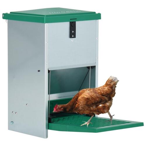 Automatisk foderautomat til fjerkræ 8 kg med trædeplade