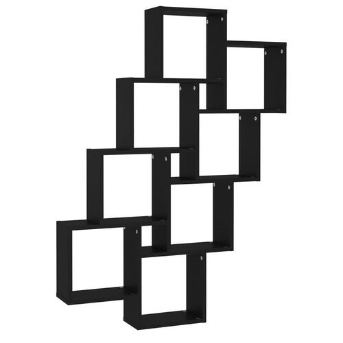 Væghylde 90x15x119 cm kubeformet spånplade sort