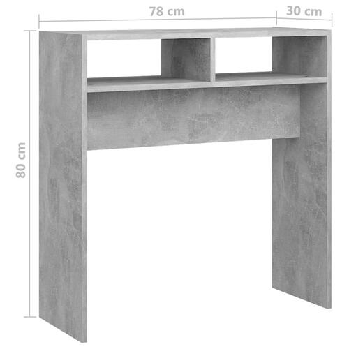 Konsolbord 78x30x80 cm spånplade betongrå