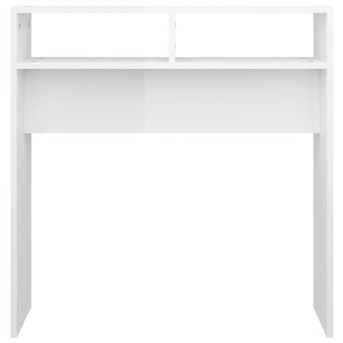 Konsolbord 78x30x80 cm spånplade hvid højglans