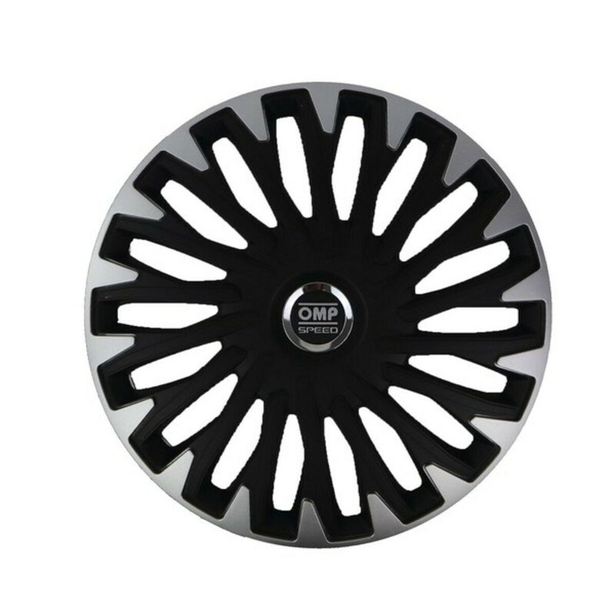 OMP OMPS07021412 hjulkapsler 14" - sort/sølv (sæt á 4) (OUTLET C)