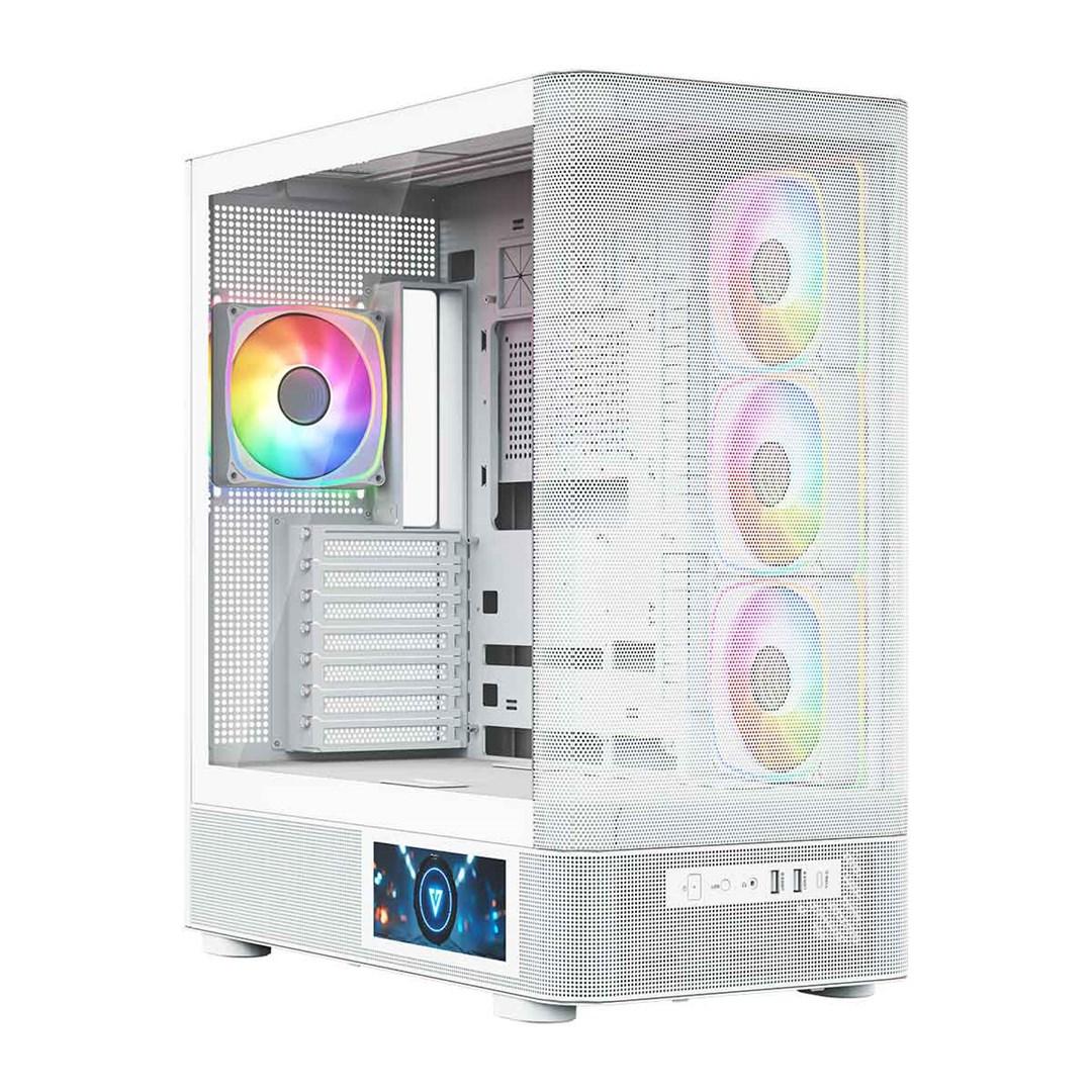 MODECOM Volcano AQ400 ARGB midi-tower - hvid PC-kabinet