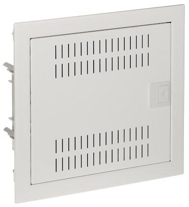 Plast multimediatavle MSF RP PT 14M med IP30 front - 32,9 × 35,8 × 9,4 cm, metal­dør, hvid