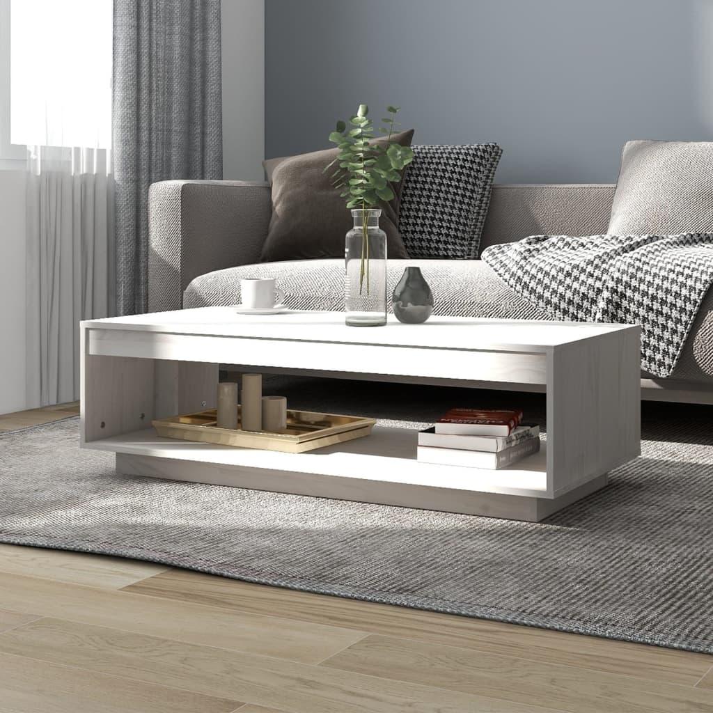 vidaXL sofabord 110x50x33,5 cm massivt fyrretræ hvid