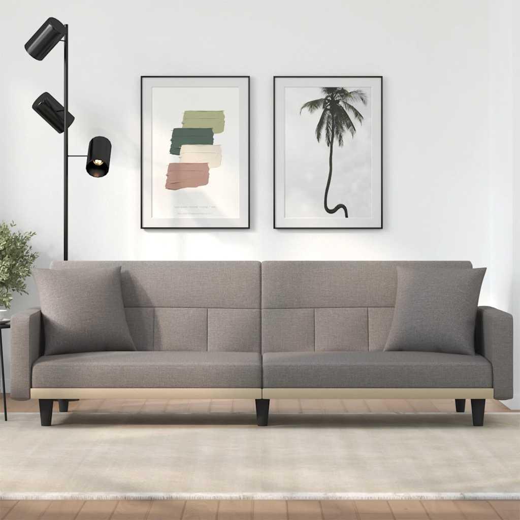 Sovesofa med hynder stof gråbrun