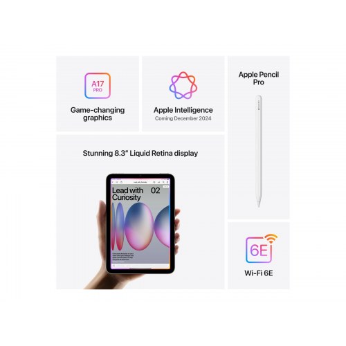 Apple iPad mini (A17 Pro) Wi‑Fi 8,3" 256 GB – Blå