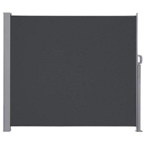Sidelæskærm til terrasse – udtrækkelig 180 × 400 cm, grå