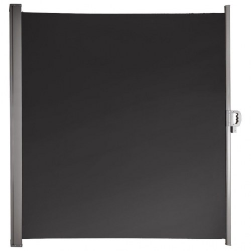 Sidelæskærm til terrasse – udtrækkelig 180 × 400 cm, grå