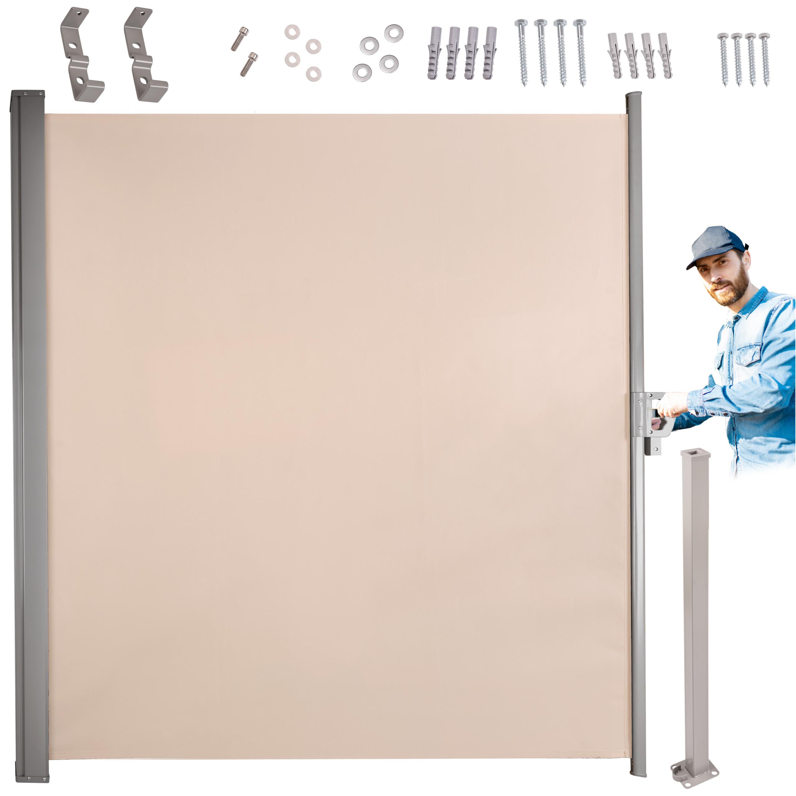 Udtrækkelig side markise til terrasse 180 × 400 cm - beige