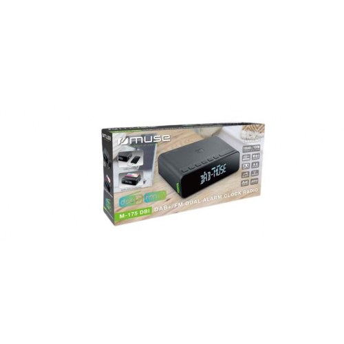 Muse M-175DBI DAB+/FM clockradio med trådløs opladning - Sort