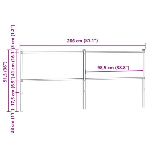 Udskiftningsgavl 200 cm - brun egetræ