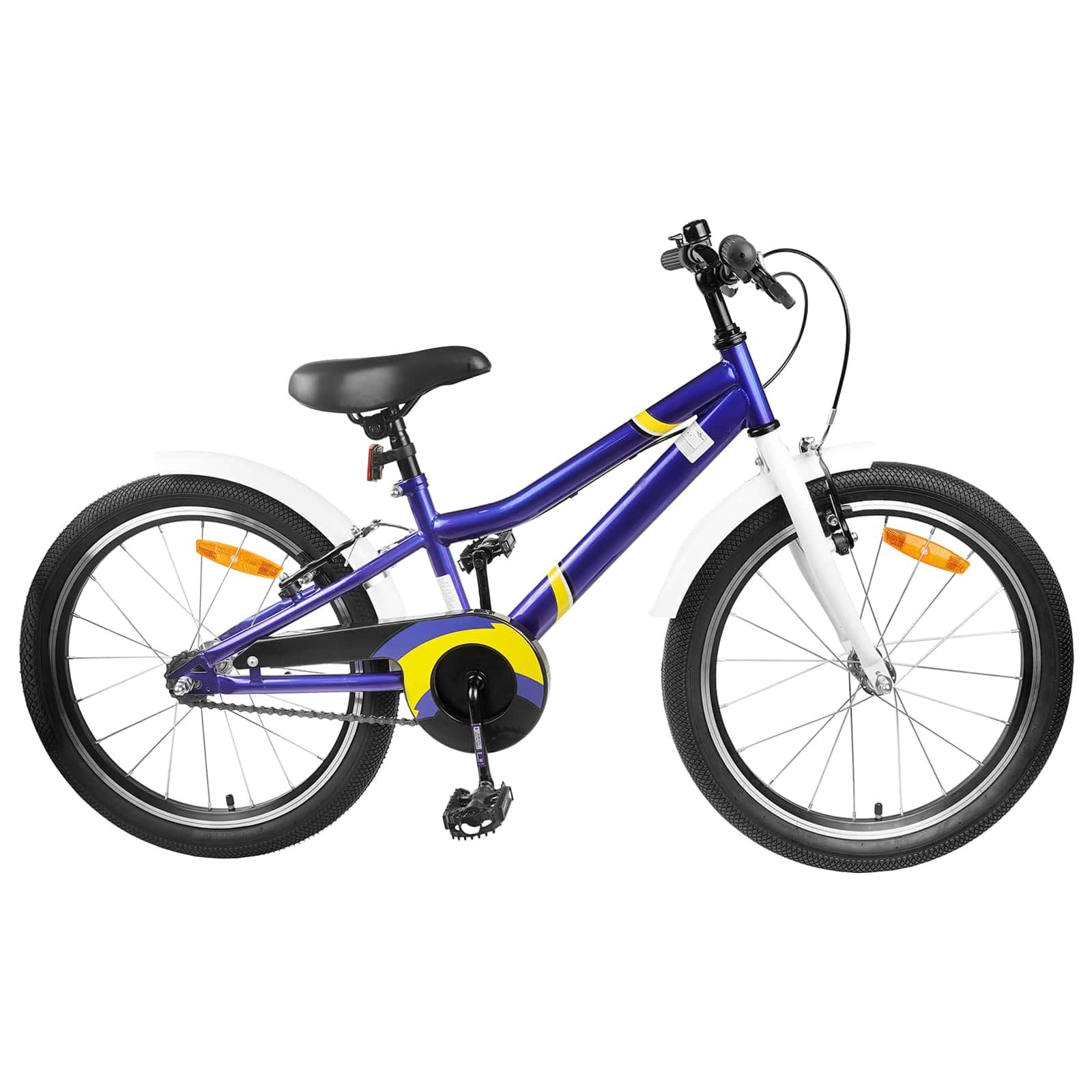 Børnecykel 24 tommer til 8-12 år Blå hvid