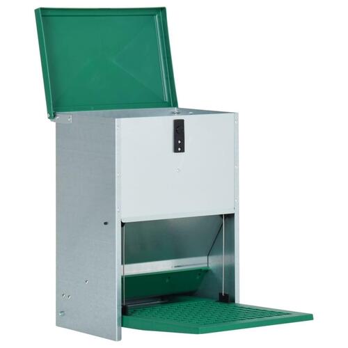 Automatisk foderautomat til fjerkræ 12 kg med trædeplade