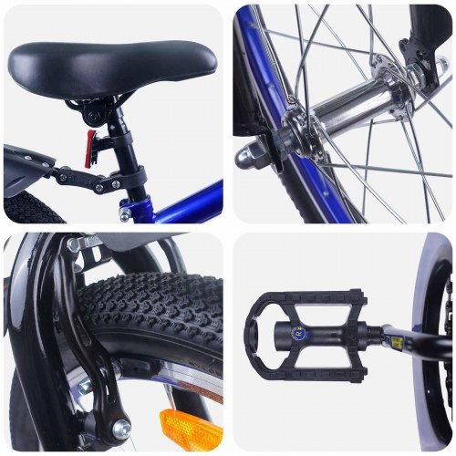 Børnecykel 22 tommer til 7-12 år gammel Blå Sort