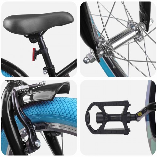 Børnecykel 20 tommer til børn i alderen 6-11 år Sort