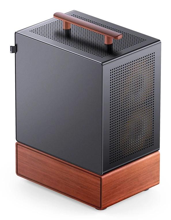 Jonsbo T7 midi-tower kabinet - sort/wood med glas billede